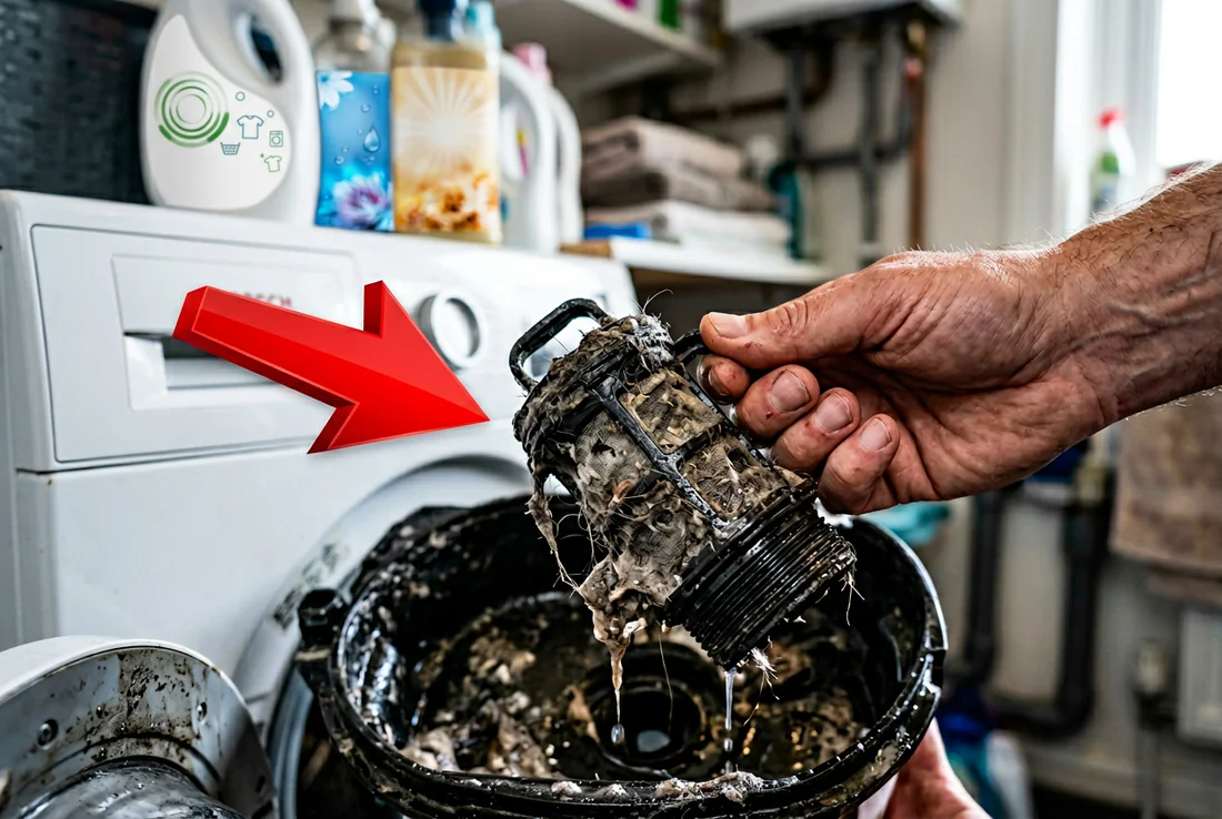 Comparaison entre un filtre de pompe bouché et un filtre Whirlpool propre.