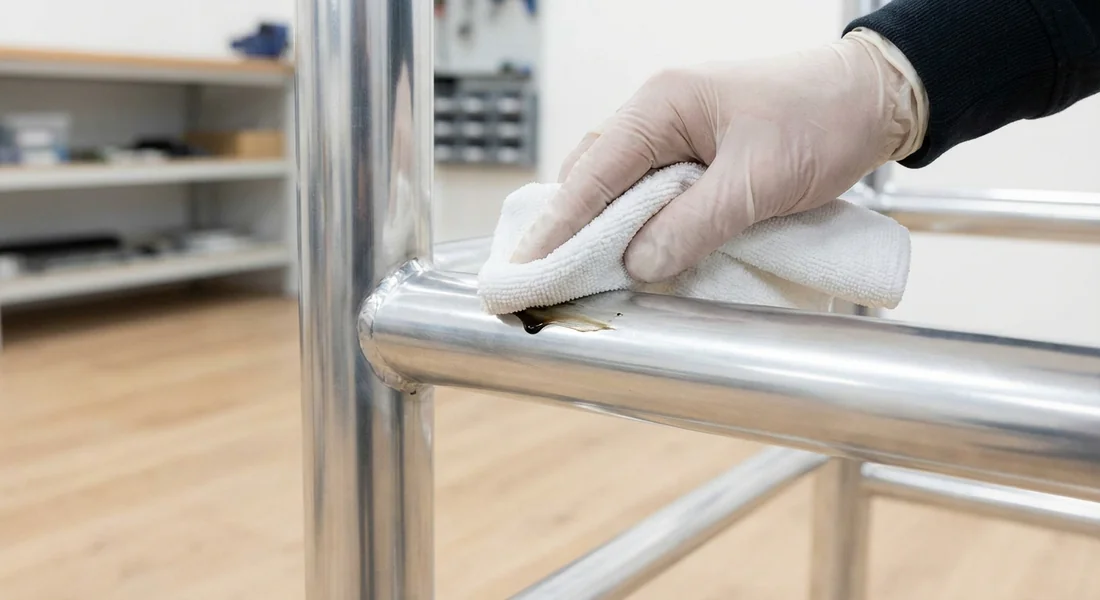 Nettoyage du surplus de lubrifiant sur une structure de lit