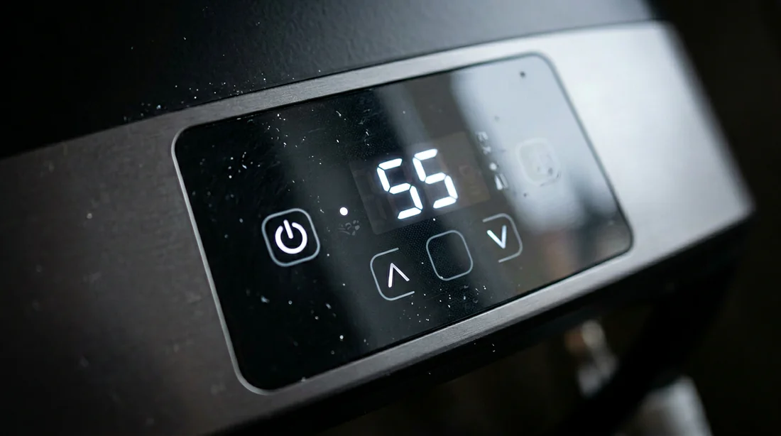 Action de réinitialisation du chauffe-eau Ariston Velis via le bouton power.