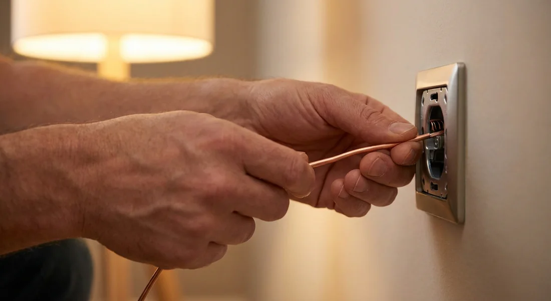 Insertion d'un fil électrique dans une douille E27 sans tournevis