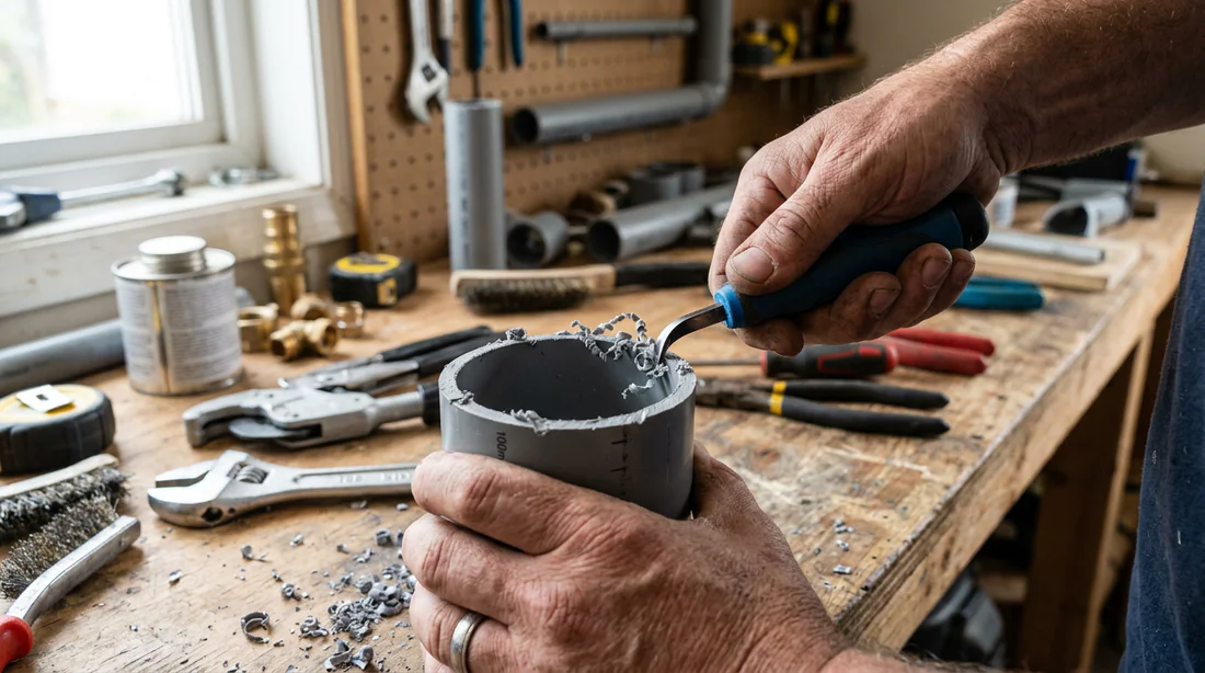 Tuyau PVC gris de diamètre 100mm pour évacuation.