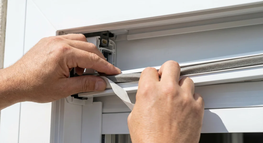 Installation de mousse isolante dans un coffre de volet