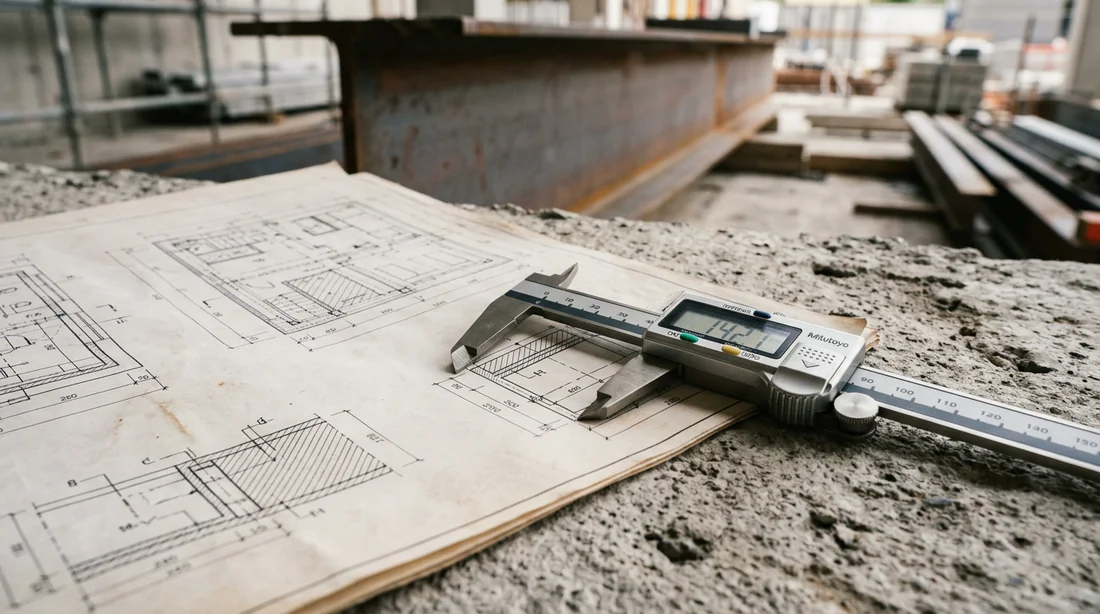 Système d'étaiement professionnel sous une poutre béton en cours de séchage.