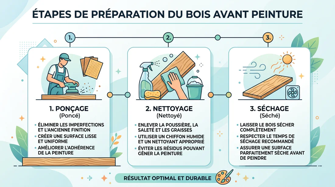 Étapes de préparation du bois avant peinture