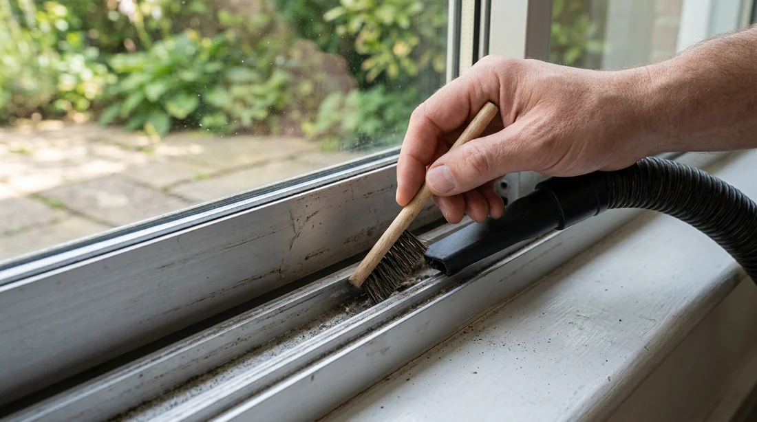 Application de spray lubrifiant silicone sur les roulettes de la baie