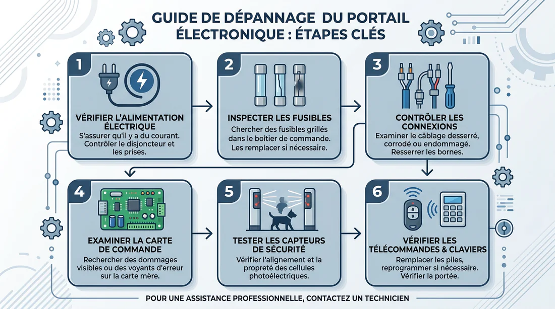 Infographie étape par étape pour le dépannage de portail