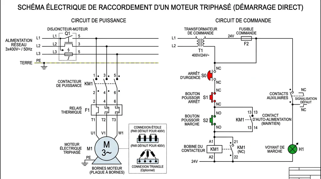 Schéma technique de câblage pour moteur CAME