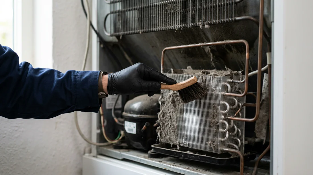 Entretien et nettoyage des serpentins de condensation d'un frigo