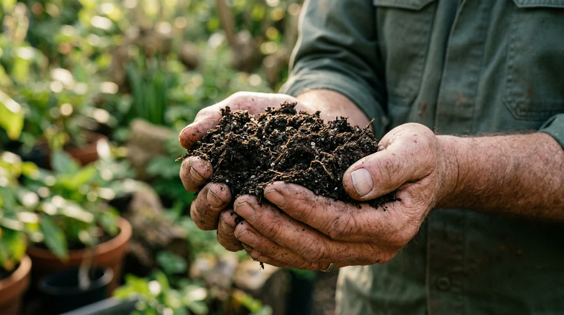 Gros plan sur la qualité d'un terreau professionnel