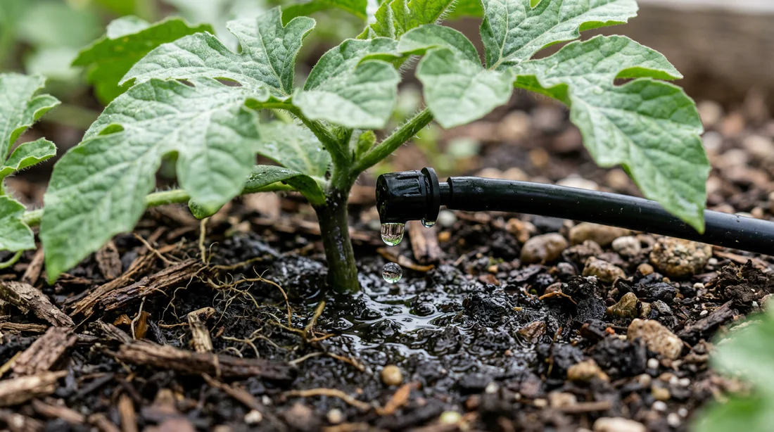 Système d'arrosage goutte à goutte pour melons