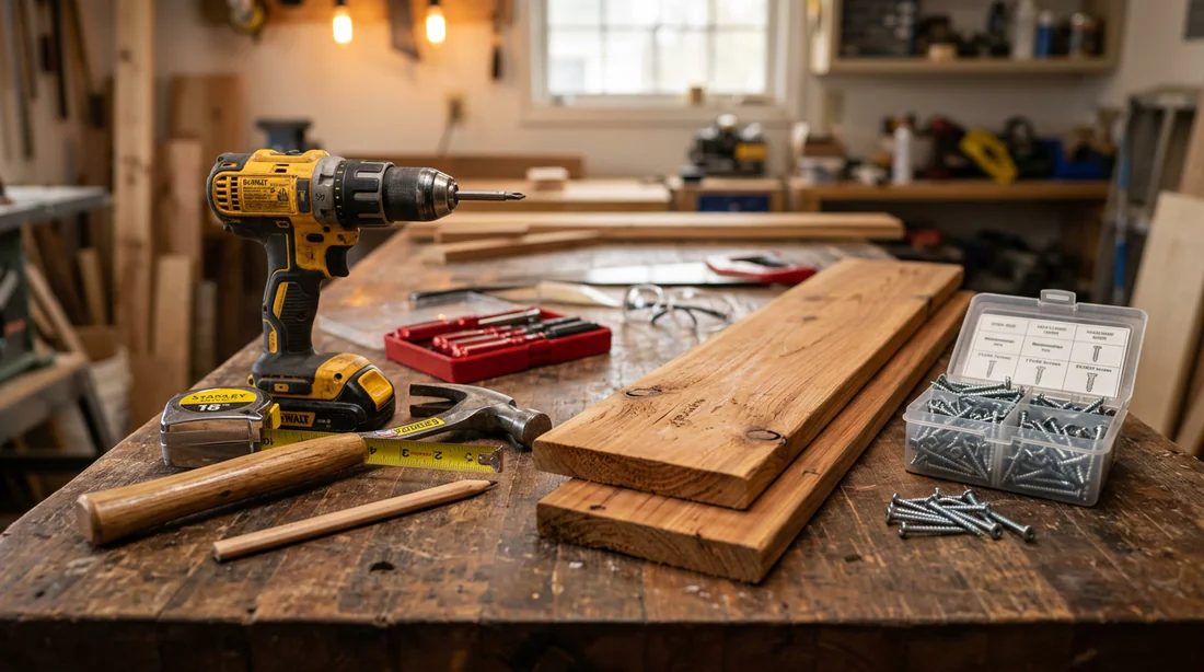 Outils de bricolage pour la fabrication d'un support de boîte aux lettres