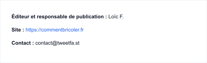 Éditeur, Site, Contact