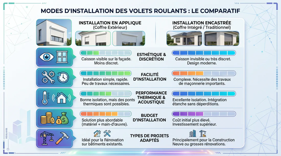 Comparatif installation coffre en applique vs tunnel