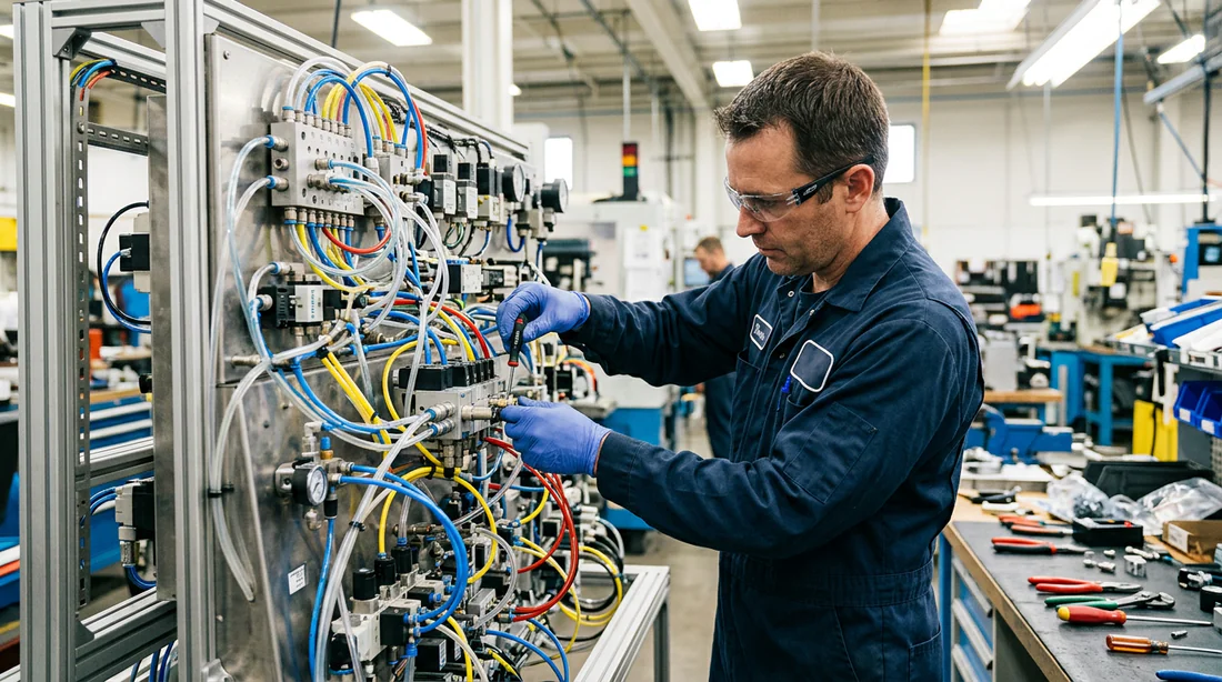 Maintenance et réglage d'un système de distribution pneumatique en usine